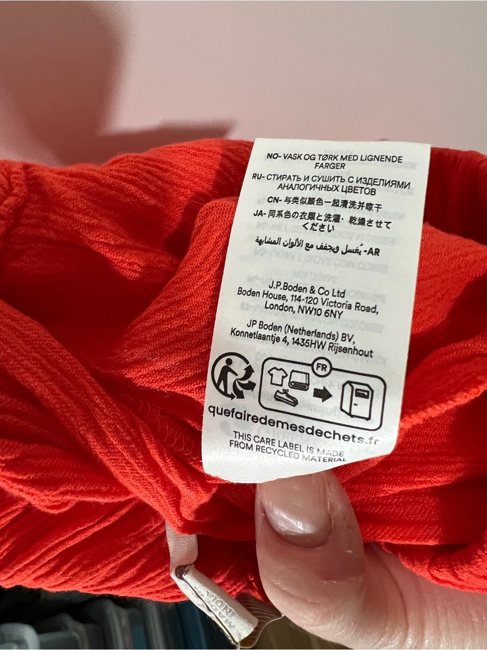 Boden Holiday Wide Leg Pull-On Trousers Size 8R Poppy Red - Picture 10 of 10